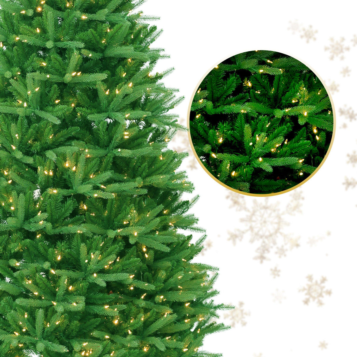 Wyoming Fir Christmas Tree w/LED Lit, Warm White, 7.5'