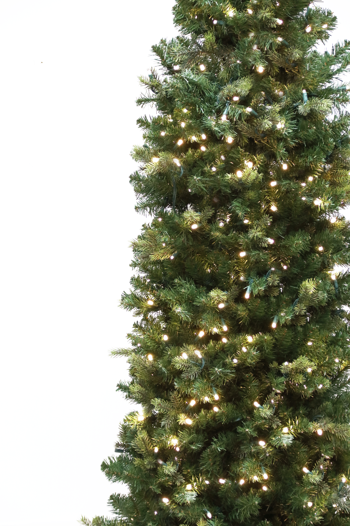 Hinged Artificial Christmas Slim Tree, LED Lit, Warm White (5ft to 9ft)