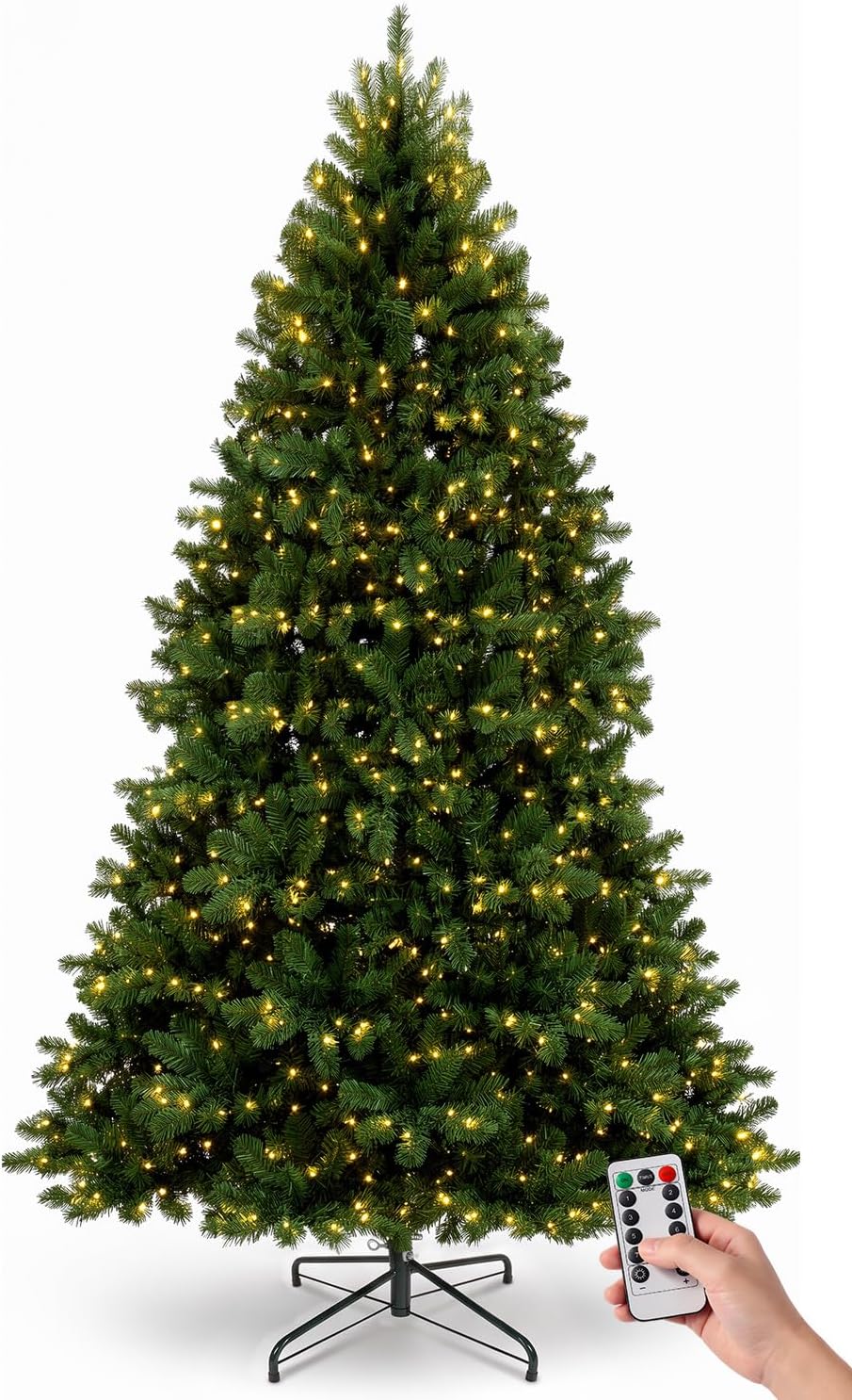 6FT Pre-Lit Artificial Christmas Tree, 300 LED Lights, 900 PVC Branch Tips