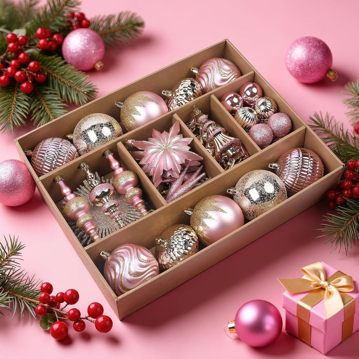 SHareconn 80Pcs Christmas Tree Ornaments Set Christmas Tree Decorations