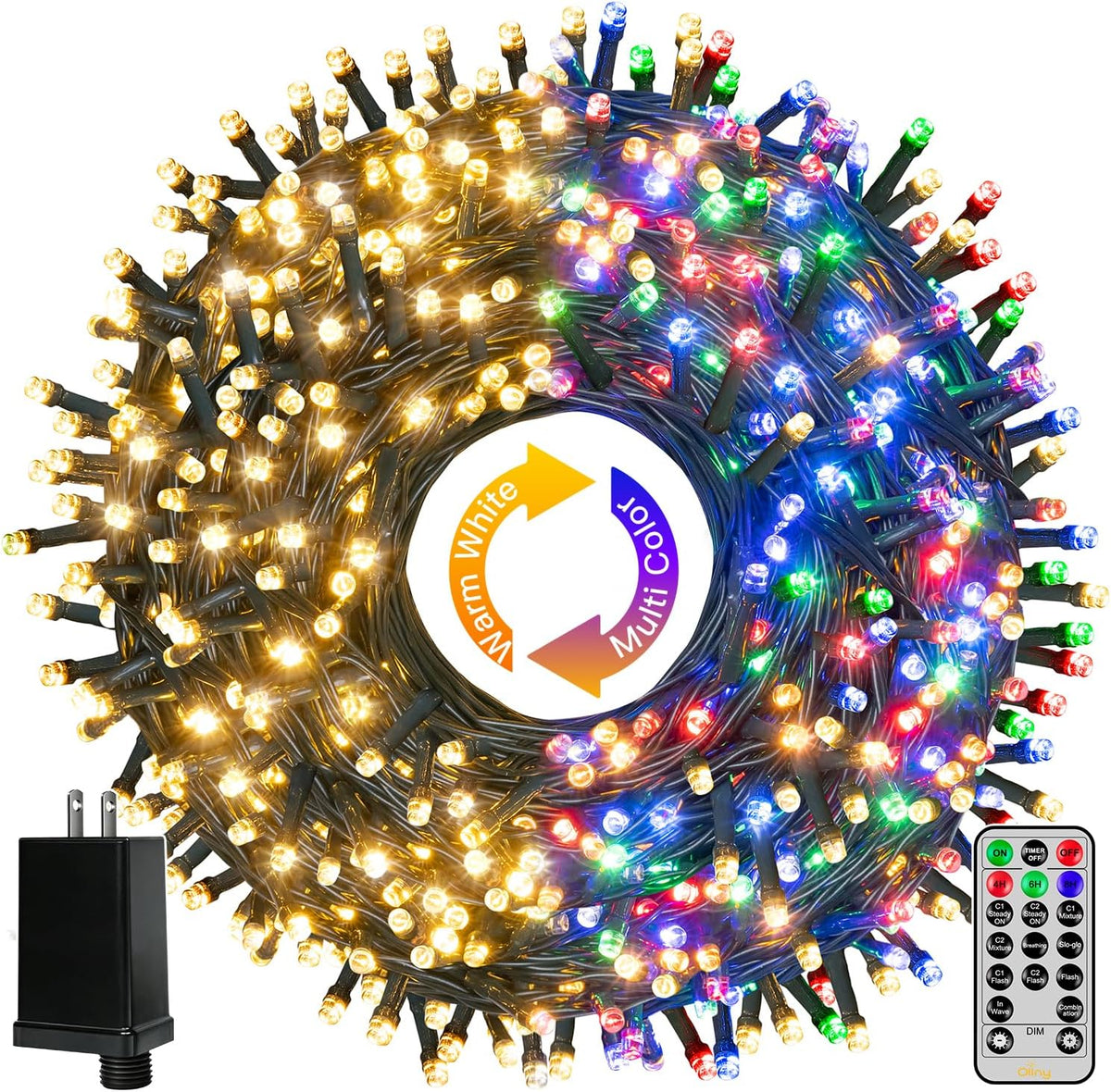 Ollny 210FT 640LED Color Changing Christmas Lights with Remote, 11 Modes