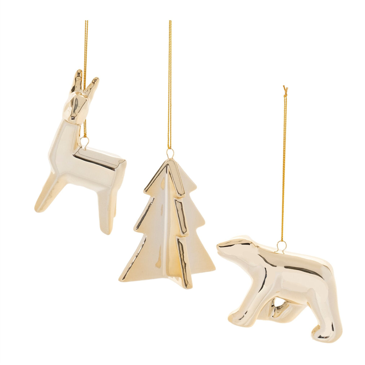 Ceramic Deer/Bear/Tree Ornament, 2 - 3.5" (3 styles - sold individually)