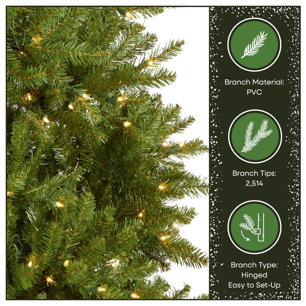 7.5 ft. Pre-Lit Dunhill Fir Hinged Tree with PowerConnect Clear Lights, Plug-In