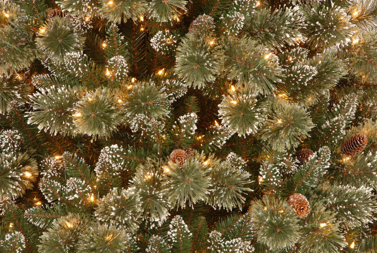 6.5 ft. Pre-Lit Glittery Bristle Slim Tree with Clear Lights, Plug-In