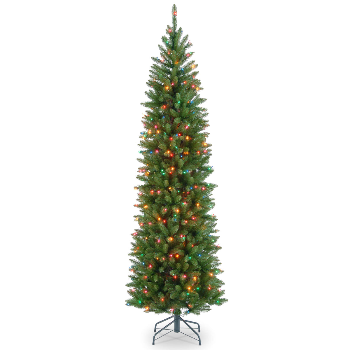 6.5 ft. Pre-Lit Kingswood Fir Pencil Tree with Multicolor LED Lights, Plug-In