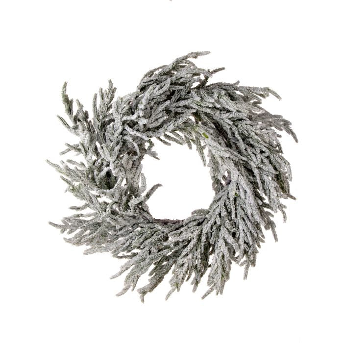 Real Touch Flocked Norfolk PN Wreath, 24"
