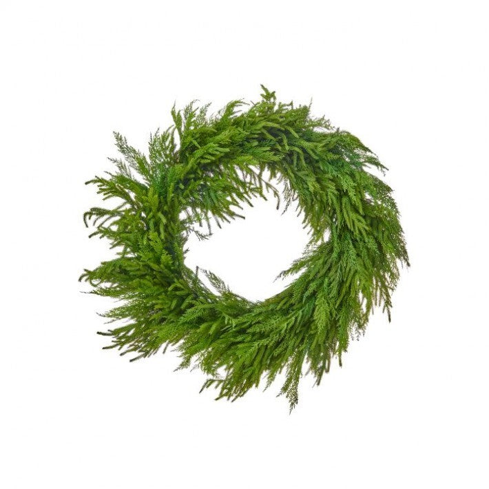 Real Touch Cedar/Norfolk Pine Wreath, 30" (Green)