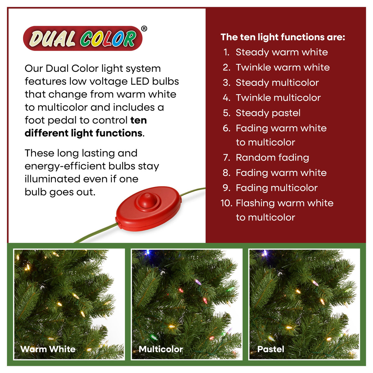 7.5 ft. Pre-Lit Downswept Douglas Fir Hinged Tree with 750 Dual Color LED Lights, Plug-In