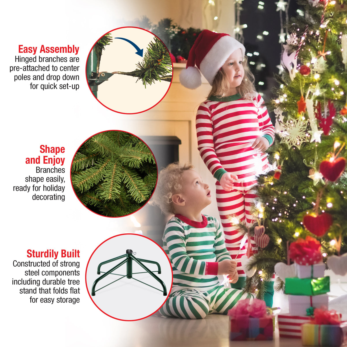10 ft. Pre-Lit Tiffany Fir Slim Tree with Clear Lights, Plug-In