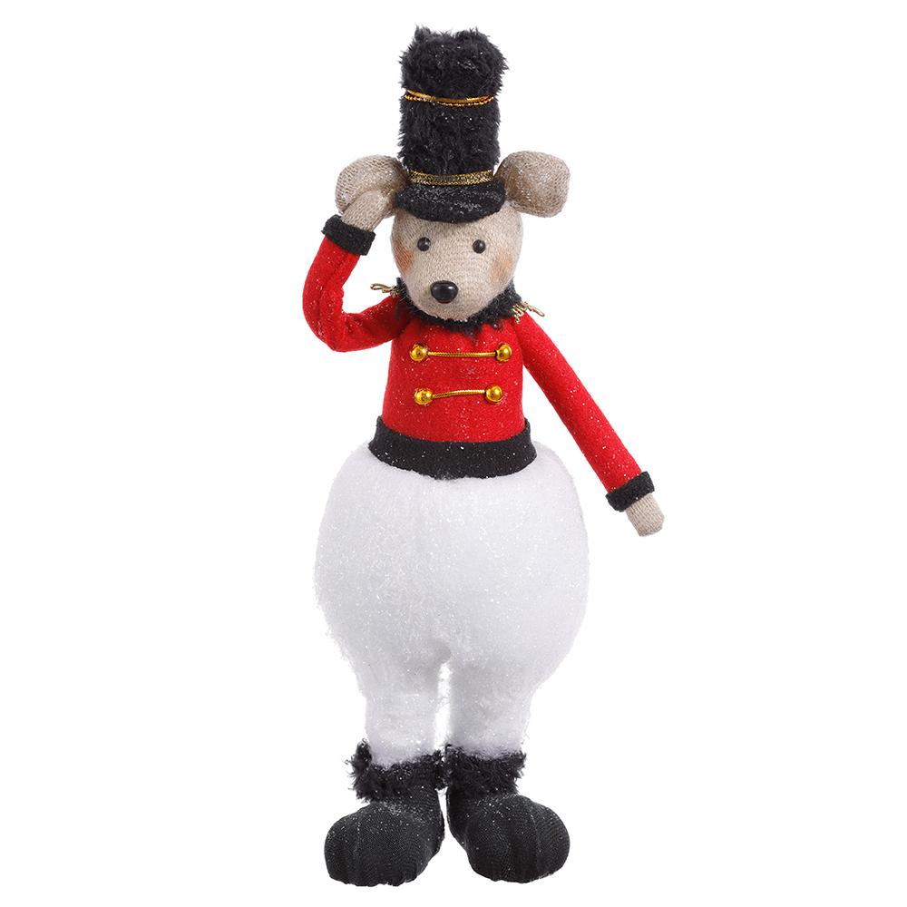 Mouse Nutcracker Figurine, 12.5" (White & Red)