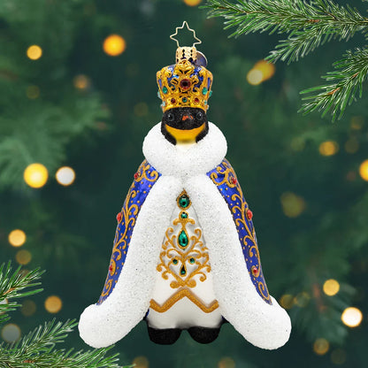 Emperor of the North Penguin Glass Ornament, 6.5"