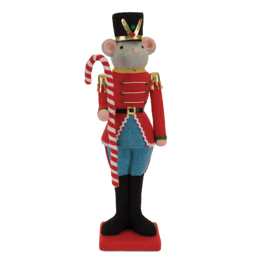 Mouse Soldier w/Candy Cane Figurine, 22"