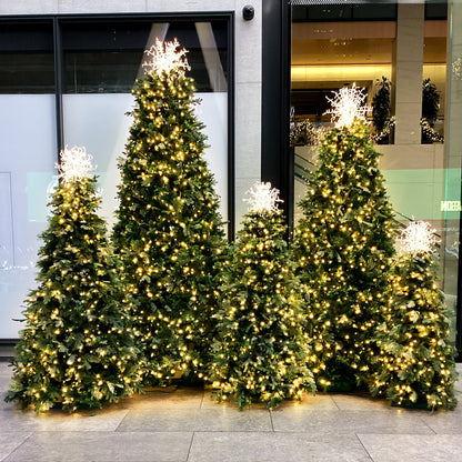 Hinged Artificial Christmas Tree, LED Lit, Warm White (3ft to 9ft)