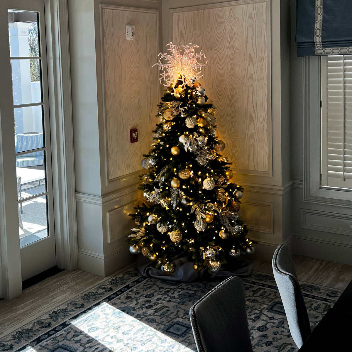 Hinged Artificial Christmas Tree, LED Lit, Warm White (3ft to 9ft)