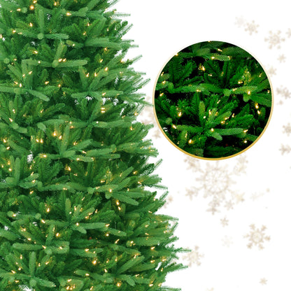 Wyoming Fir Christmas Tree w/LED Lit, Warm White, 7.5'