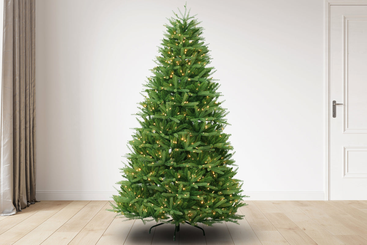 Wyoming Fir Christmas Tree w/LED Lit, Warm White, 7.5'