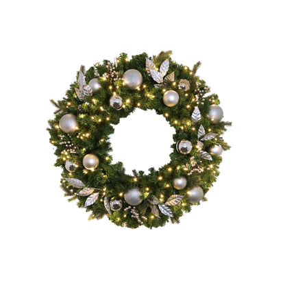 Pre-Decorated Mixed Pine Artificial Christmas Wreath, LED Lit (Warm White), 2ft to 5ft