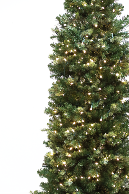 Hinged Artificial Christmas Slim Tree, LED Lit, Warm White (5ft to 9ft)
