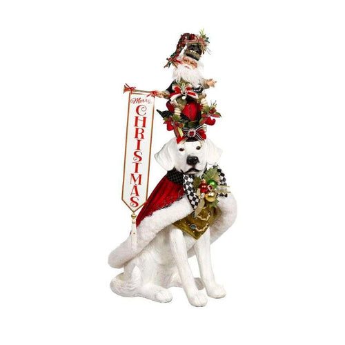 Nutcracker Dog w/Elf Figurine, 31.5"