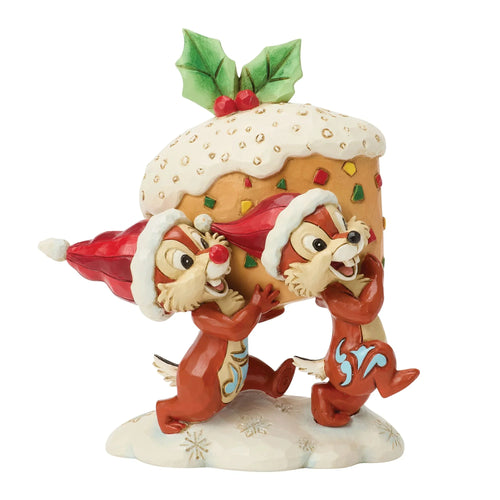 Jim Shore Disney Traditions Chip & Dale Fruit Cake Figurine, 4.25"