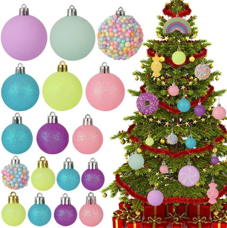 Christmas Tree Ornaments 40pcs Christmas Ball Ornaments Set Shatterproof