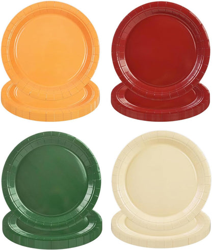 48pcs Christmas Paper Plates, 8.5 inch Xmas Party Plates Table Decorations