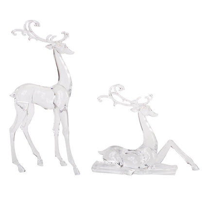 Clear Acrylic Deer Figurine, 10.75 - 17.75" (2 styles - sold individually)