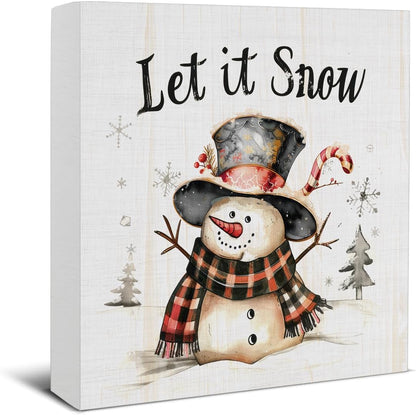 Christmas Bathroom Decorations, Funny Christmas Wood Sign Decor 5x5 Inches