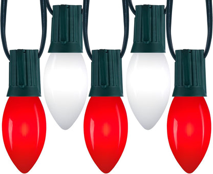 Minetom 50Ft Christmas Lights Outdoor, with 50 LED Matte Bulbs, Multicolor