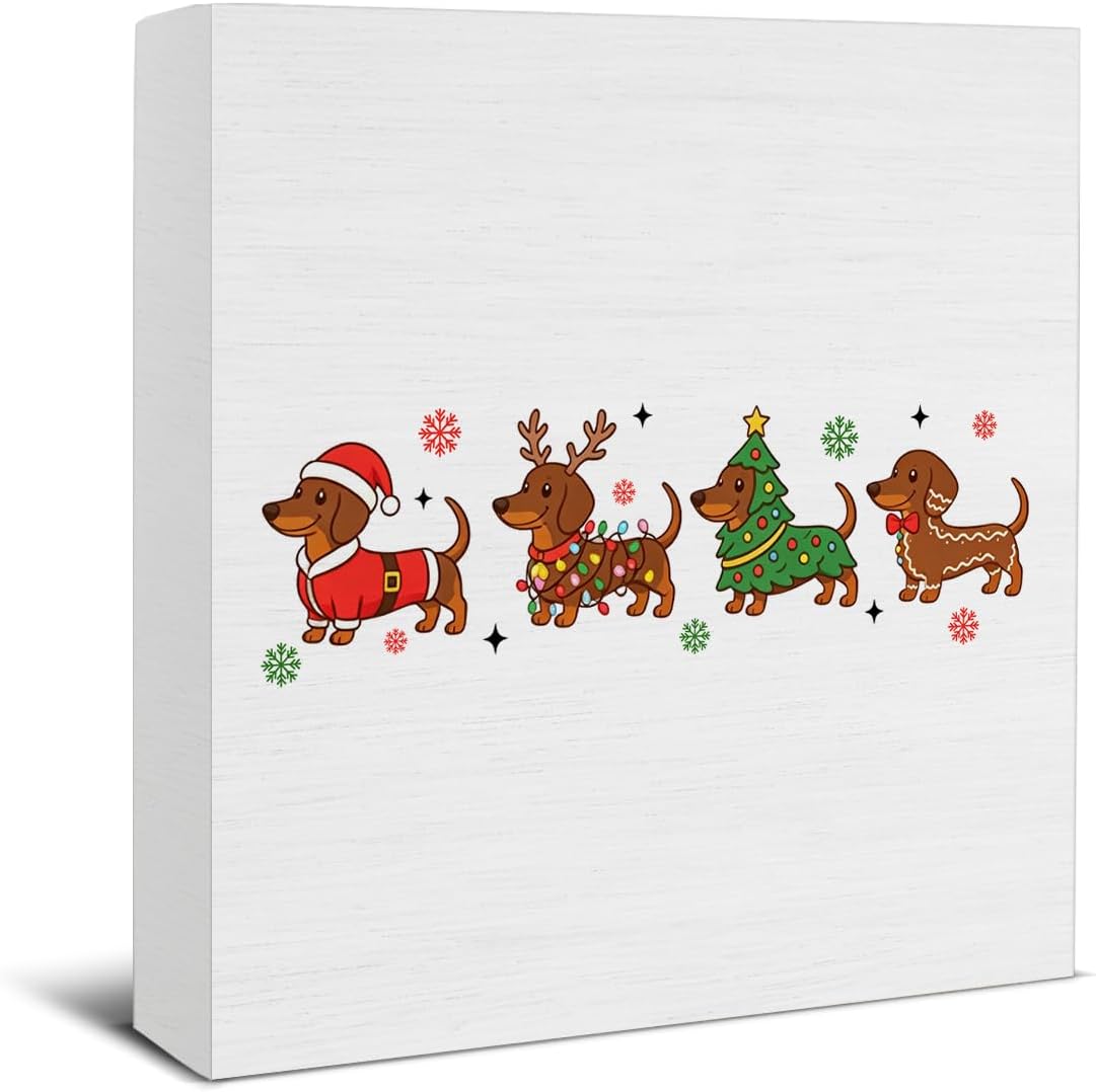 Christmas Bathroom Decorations, Funny Christmas Wood Sign Decor 5x5 Inches