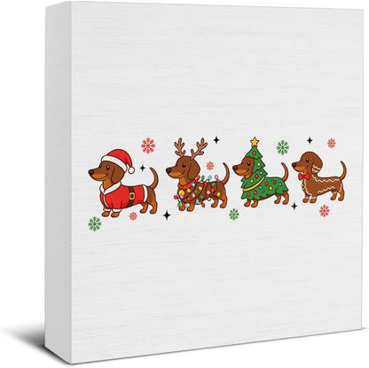 Christmas Bathroom Decorations, Funny Christmas Wood Sign Decor 5x5 Inches