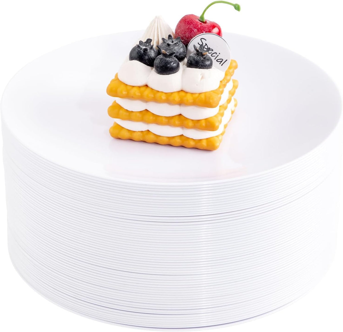 Hioasis 60 Pcs Red Gold Dessert Plates for Christmas