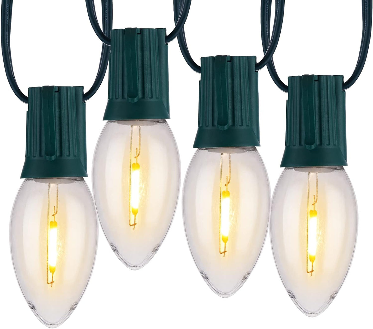 Minetom 50Ft Christmas Lights Outdoor, with 50 LED Matte Bulbs, Multicolor