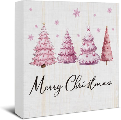 Christmas Bathroom Decorations, Funny Christmas Wood Sign Decor 5x5 Inches