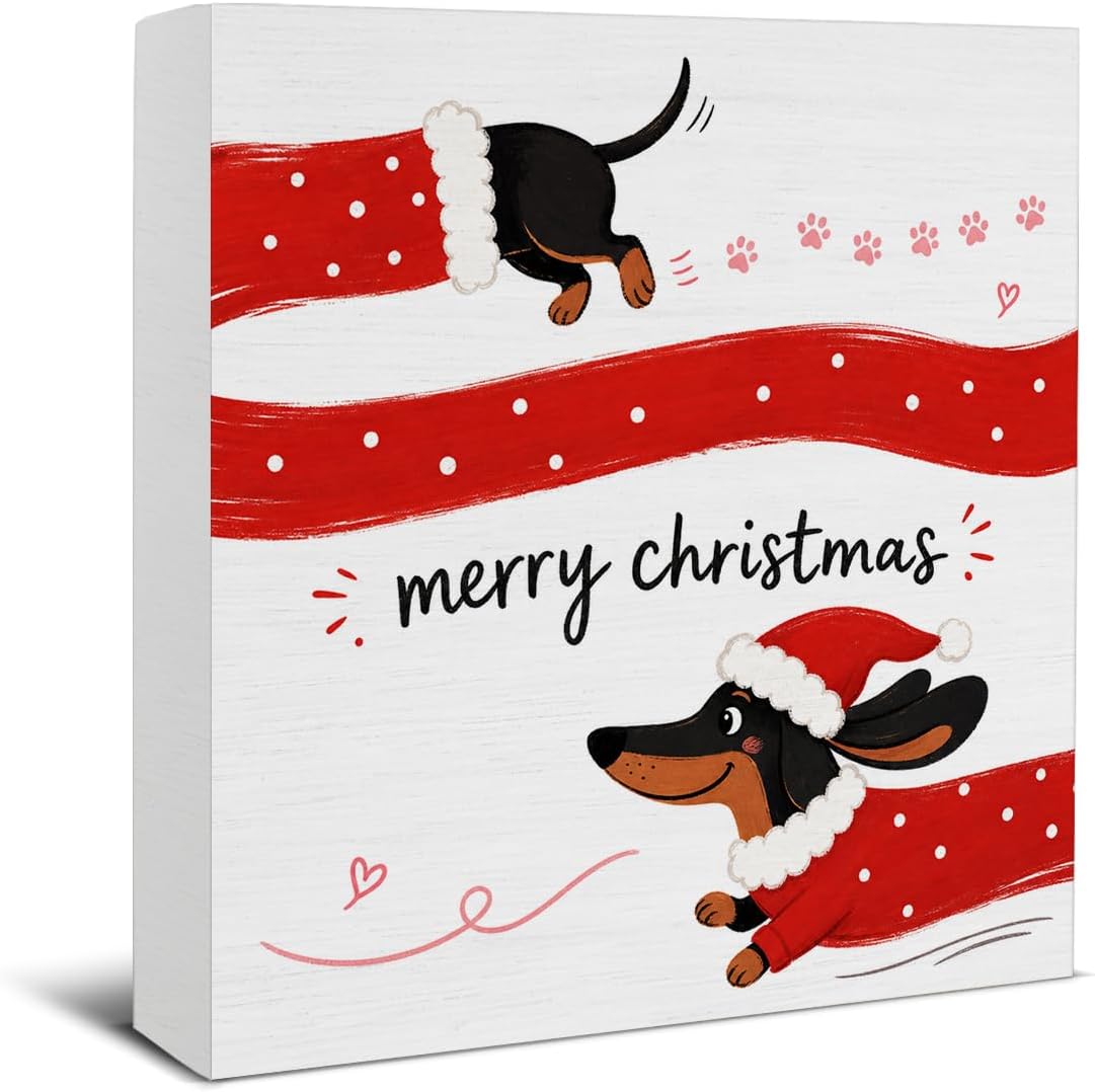Christmas Bathroom Decorations, Funny Christmas Wood Sign Decor 5x5 Inches