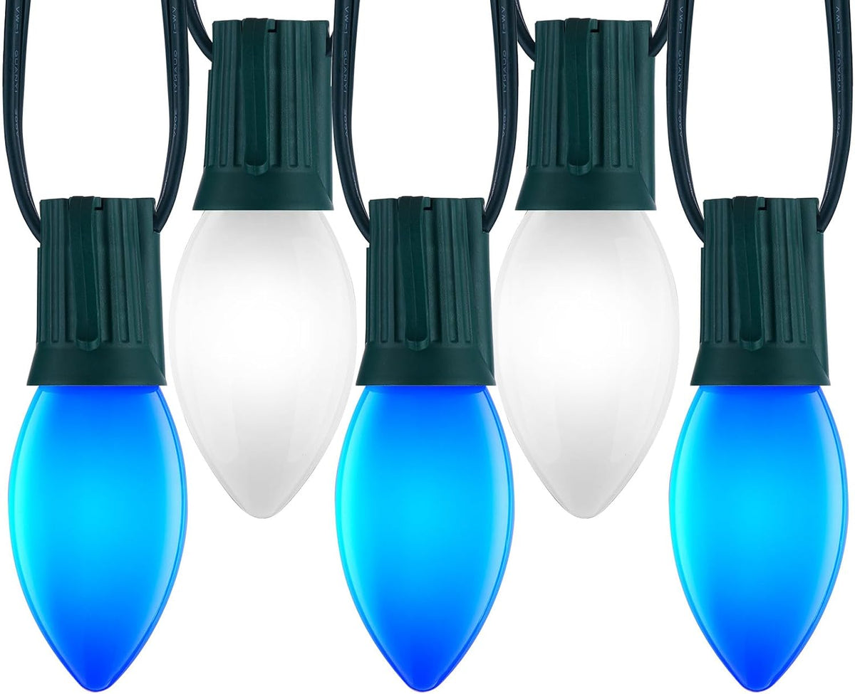 Minetom 50Ft Christmas Lights Outdoor, with 50 LED Matte Bulbs, Multicolor