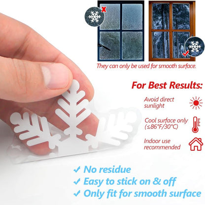 LUDILO 135Pcs Christmas Decorations Window Clings Snowflakes Window Decals