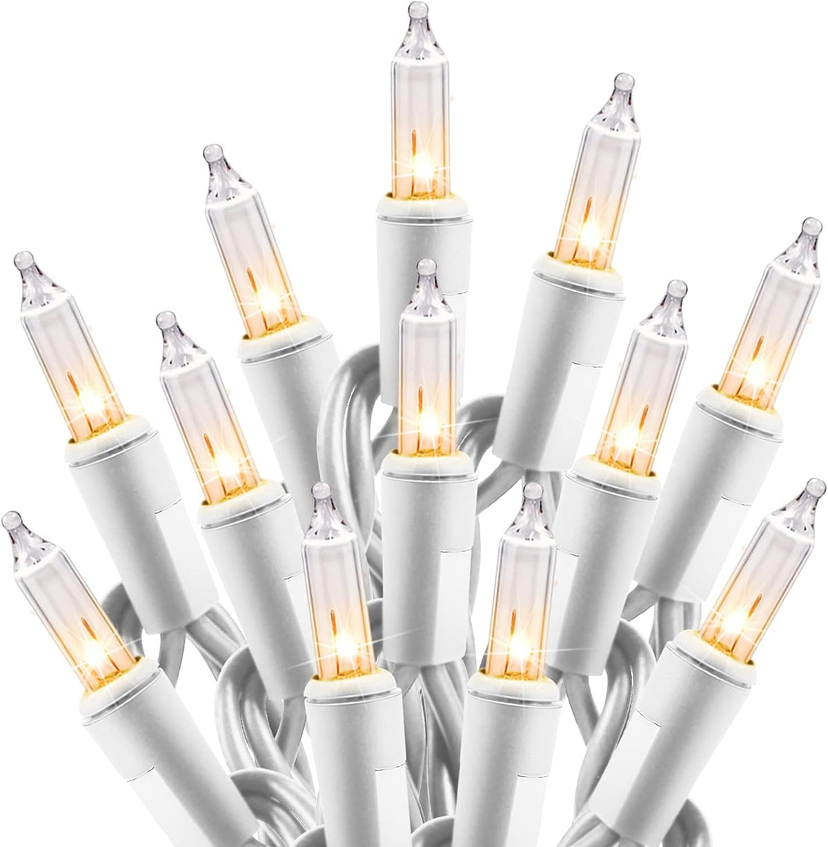 Minetom Clear Christmas String Lights 100 Count 20 Feet Incandescent Bulb