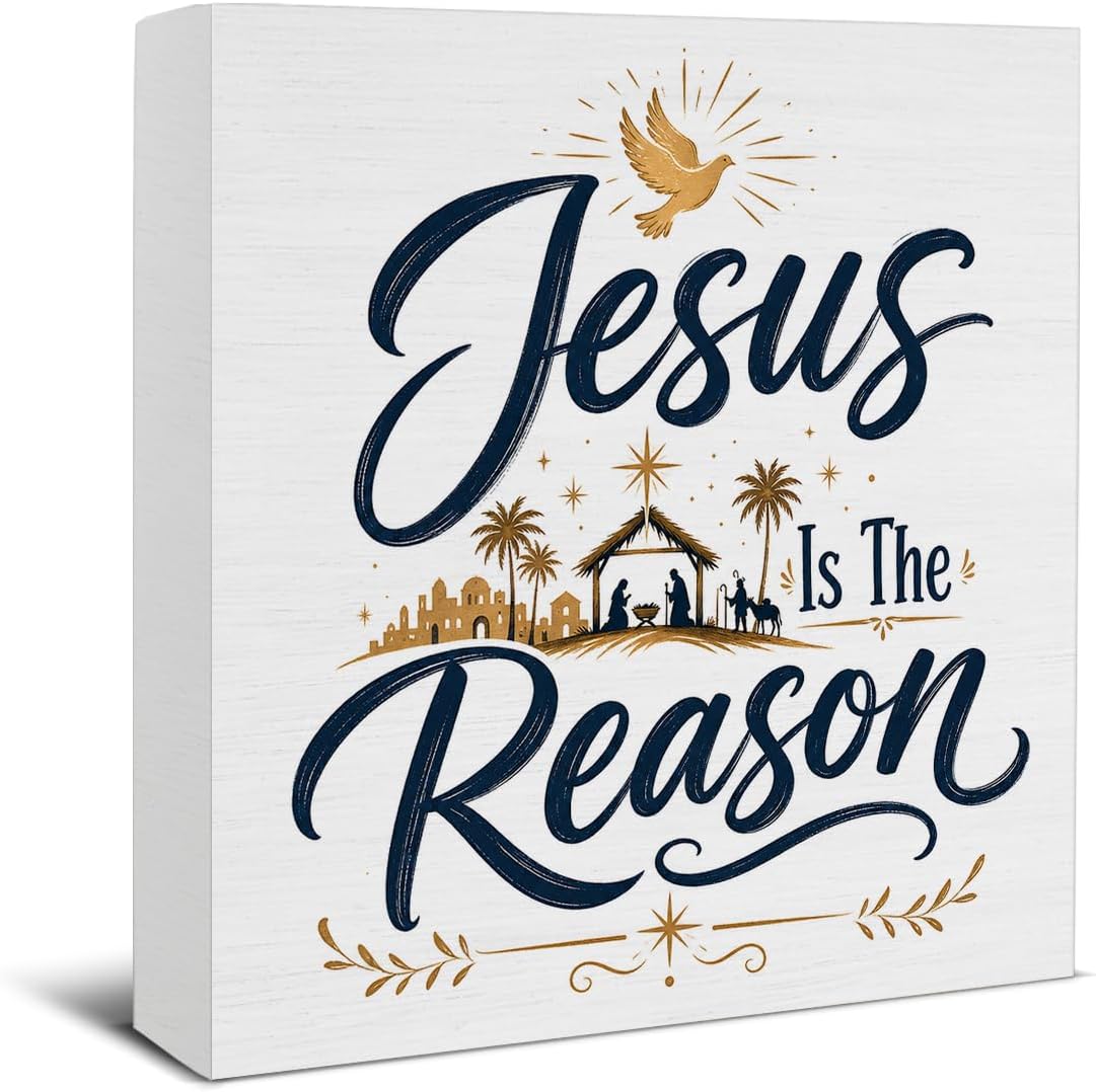 Christmas Bathroom Decorations, Funny Christmas Wood Sign Decor 5x5 Inches