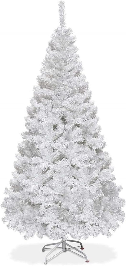 HAPPYGRILL 6FT Artificial Christmas Tree, Unlit Xmas Pine Tree, Metal Stand