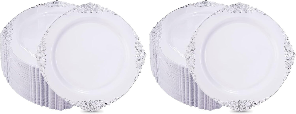 Hioasis 60 Pcs Red Gold Dessert Plates for Christmas
