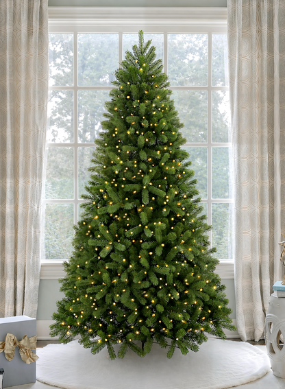 7.5' King Douglas Fir Artificial Christmas Tree with 1000 Warm White & Multi-Color LED Lights