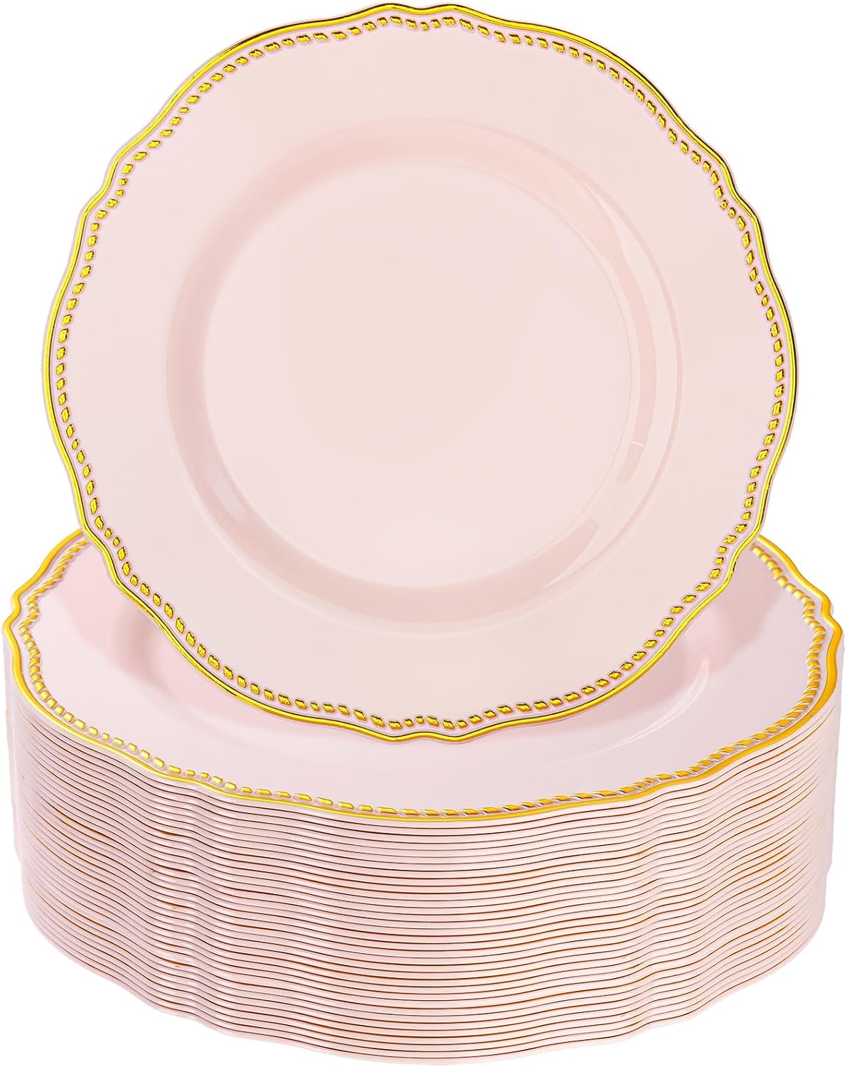 Hioasis 60 Pcs Red Gold Dessert Plates for Christmas