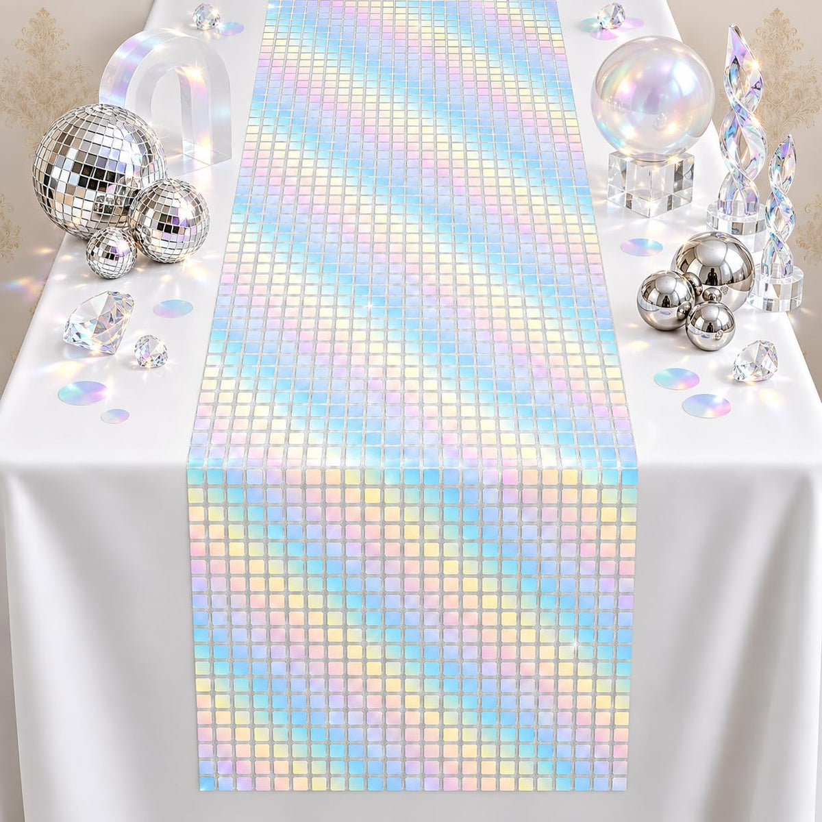 Christmas Decorations - Xmas Balls Snowflake Pine Cone Table Runner