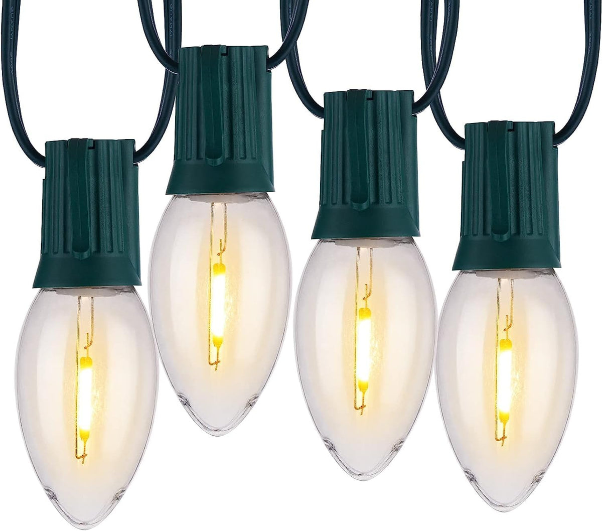 Minetom 50Ft Christmas Lights Outdoor, with 50 LED Matte Bulbs, Multicolor