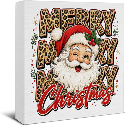 Christmas Bathroom Decorations, Funny Christmas Wood Sign Decor 5x5 Inches