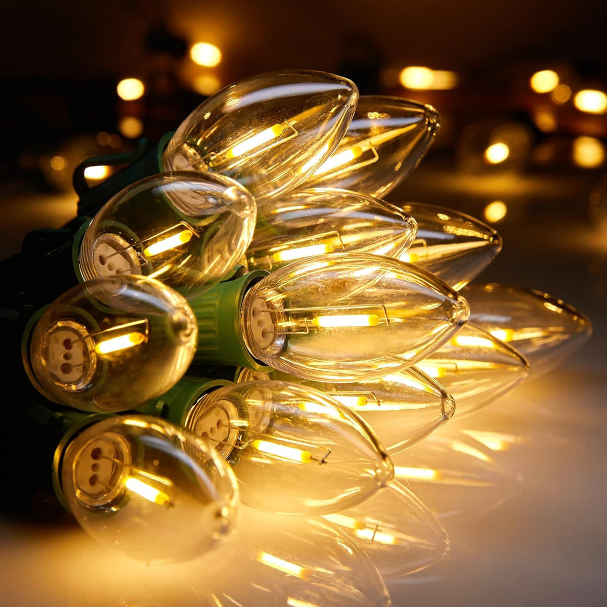 Minetom 50Ft Christmas Lights Outdoor, with 50 LED Matte Bulbs, Multicolor