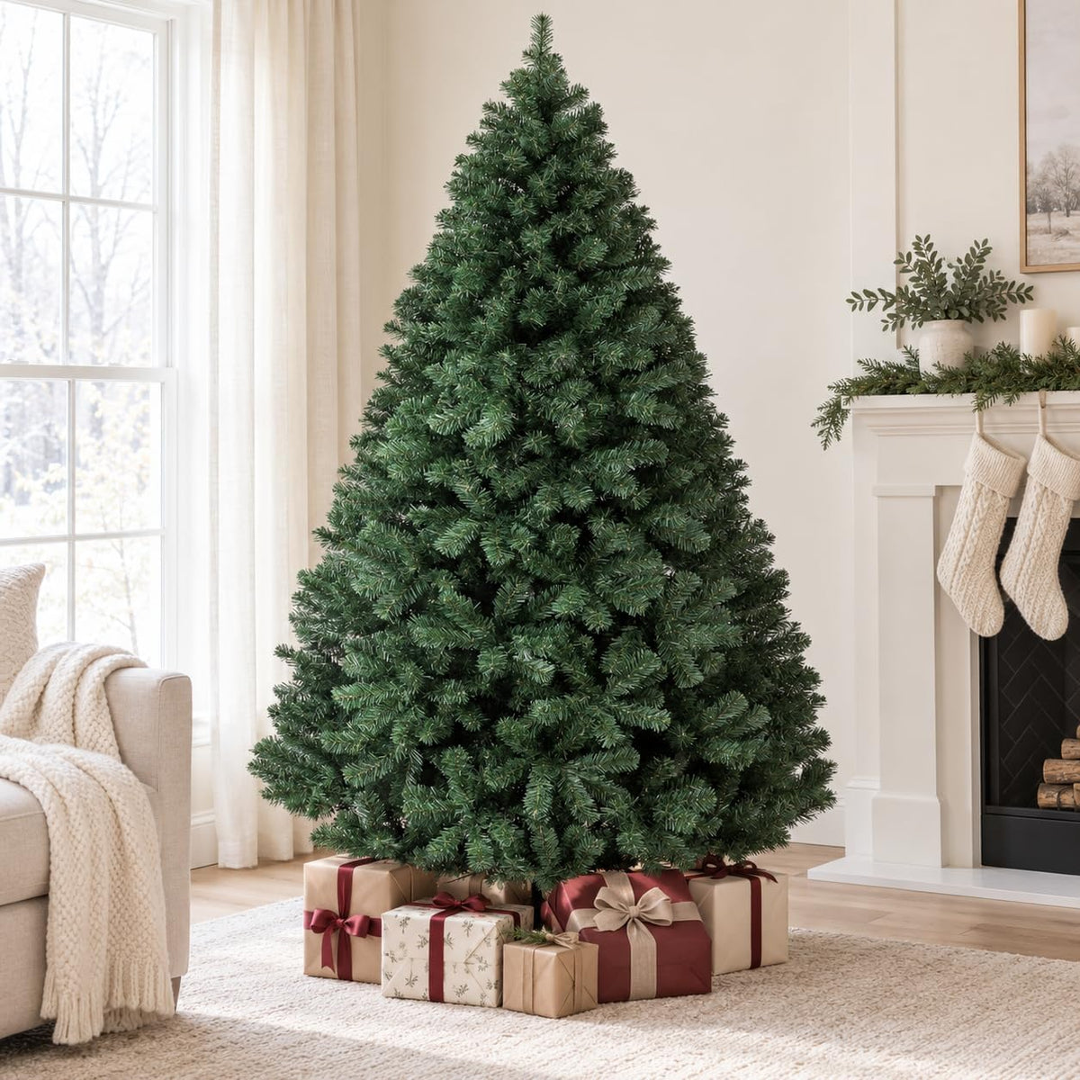 GarveeTech 6ft Artificial Christmas Tree, Realistic Full Unlit Décor
