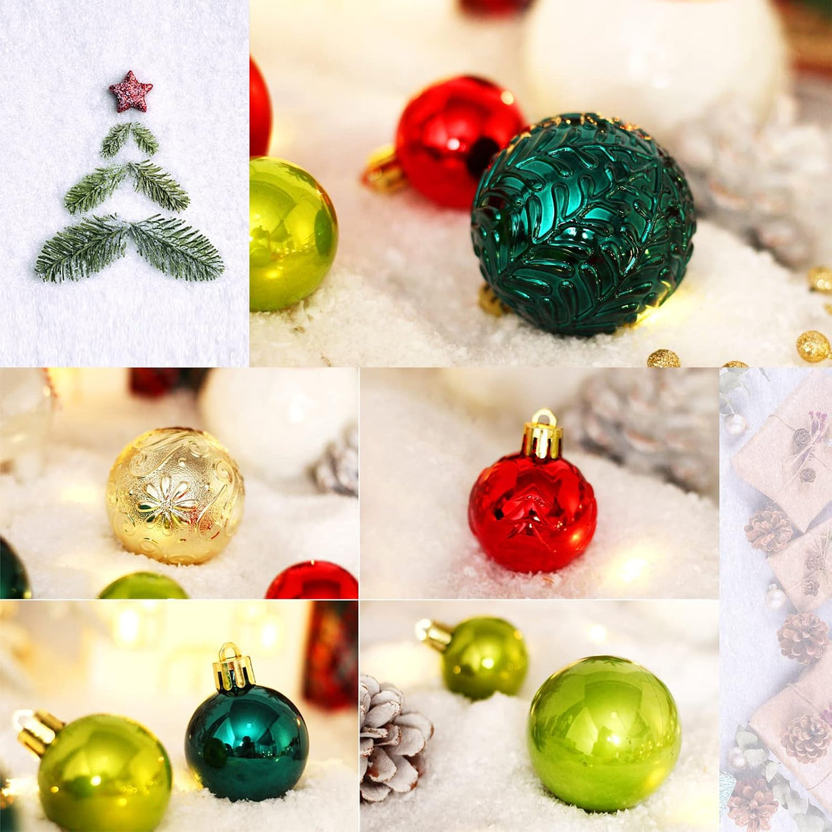 Christmas Tree Ornaments 40pcs Christmas Ball Ornaments Set Shatterproof
