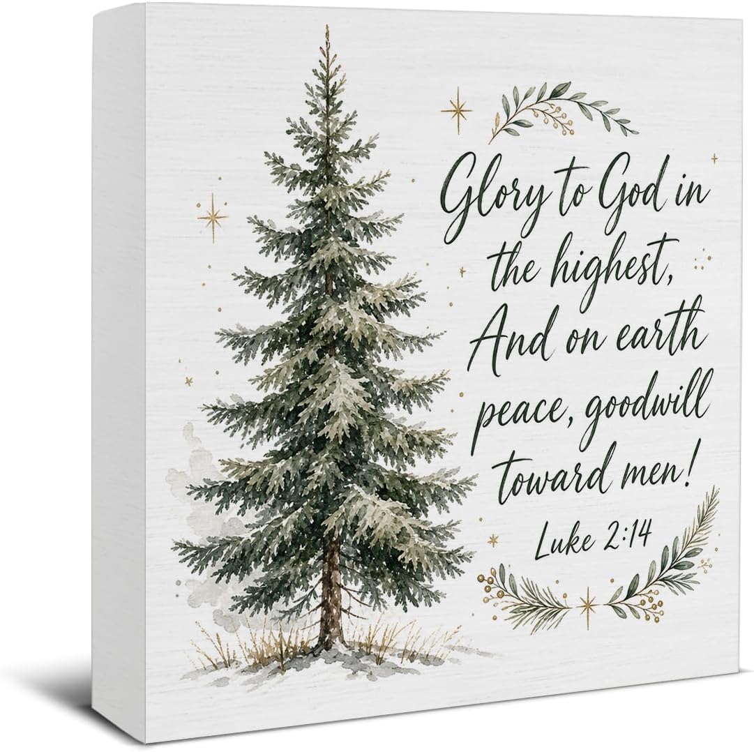 Christmas Bathroom Decorations, Funny Christmas Wood Sign Decor 5x5 Inches